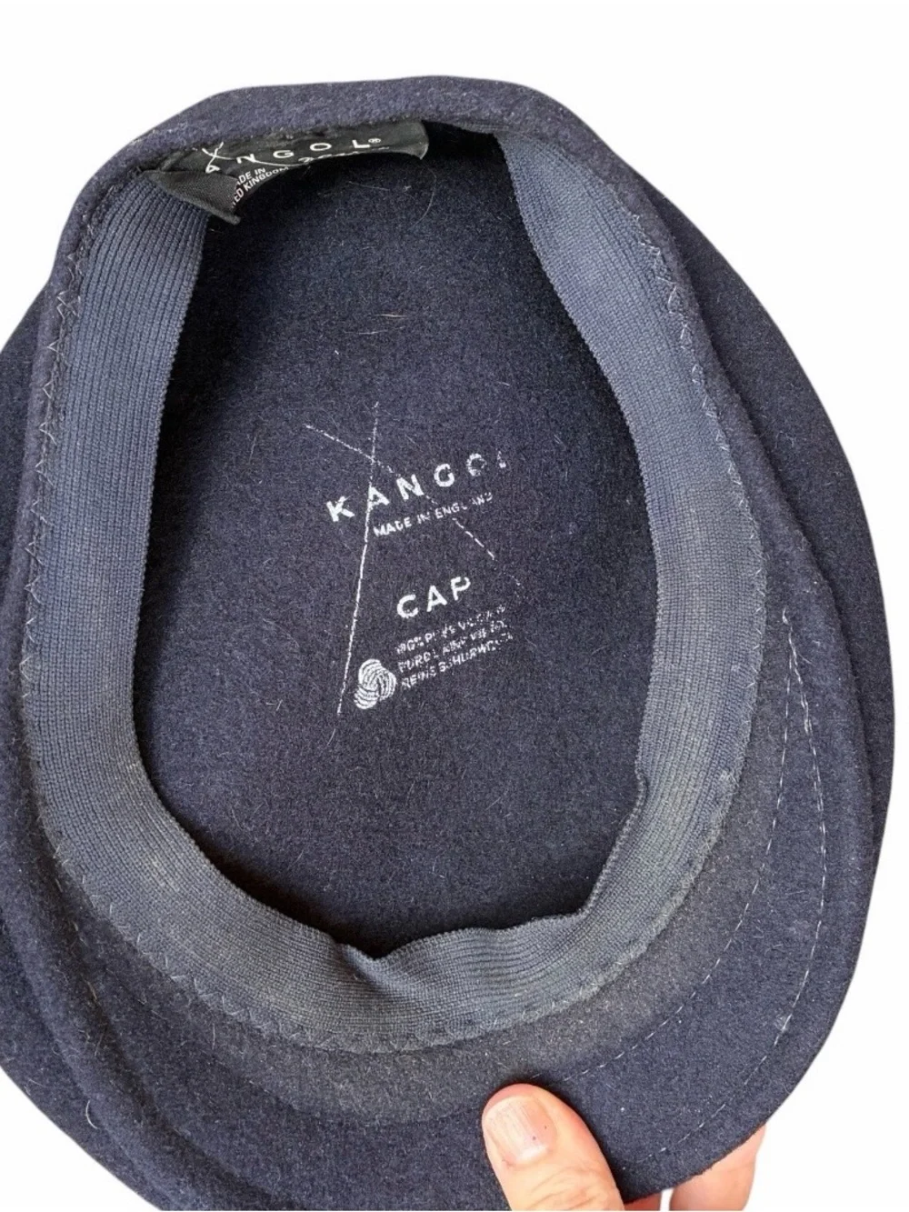 Kangol Newsboy Blue Black Ink Wool Cap, Kangaroo Black Wool Cap, Retro